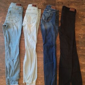 Hollister Women's Skinny Jeans - Light Blue, Dark Blue, Black